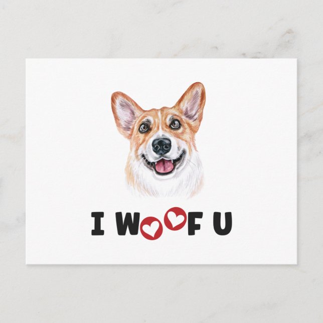 Postal Festiva Pembroke Welsh Corgi Dog I Wowty You (Anverso)