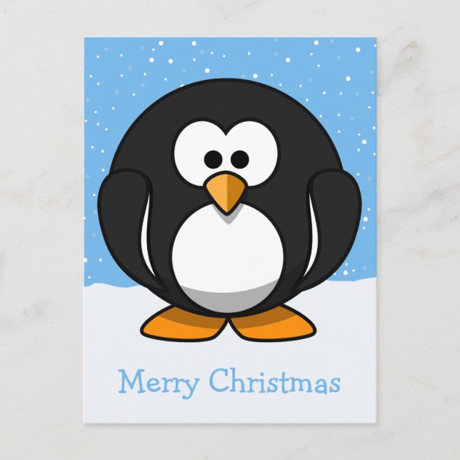 Postal Festiva Penguin Merry Christmas (Anverso)