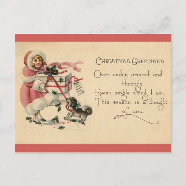 Postal Festiva Pensando en ti en los Navidades - Victoriano de ép (Anverso)
