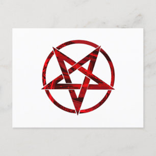 Postal Festiva Pentagram del diablo Rojo