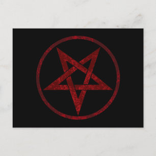 Postal Festiva Pentagram del diablo Rojo