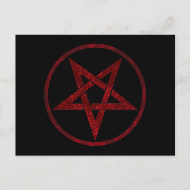 Postal Festiva Pentagram del diablo Rojo (Anverso)