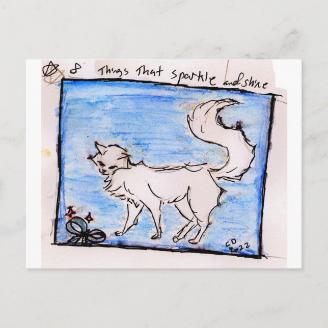 Postal Festiva pequeñas cosas 8. cosas que brillan y brillan (Anverso)