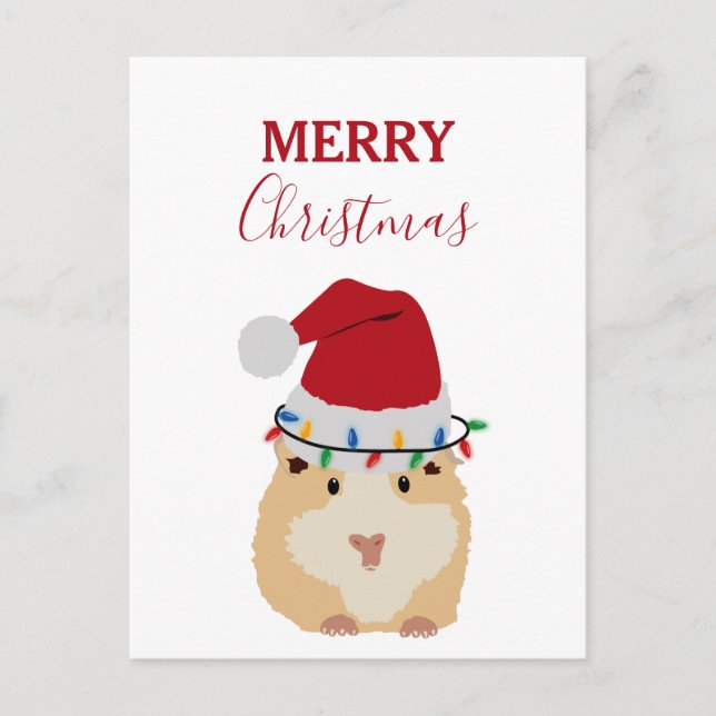 Postal Festiva Pequeños Navidades Hamster Gracioso Animal Santa H (Anverso)