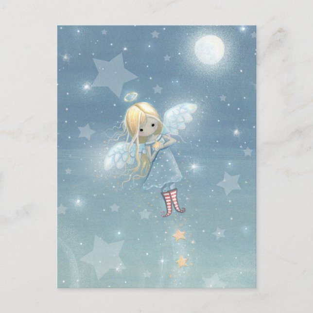 Postal Festiva Pequeños Navidades Star Angel Postcard (Anverso)