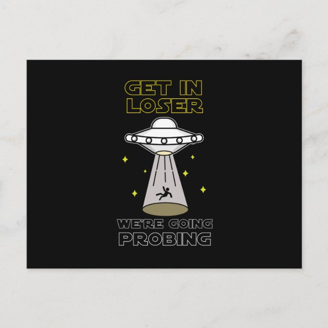 Postal Festiva Perder vamos a sondear OVNI de Sci-fi (Anverso)