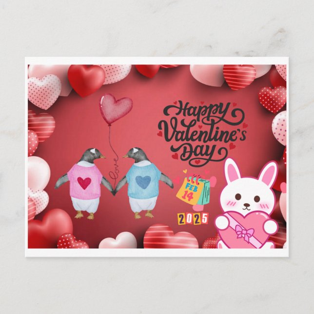 Postal Festiva Perfecto para el amor, la amistad y el romance (Anverso)