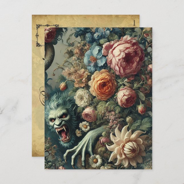 Postal Festiva Peril barroco - Victoriano gótico (Anverso / Reverso)