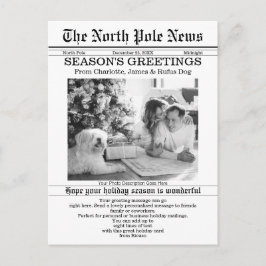 Postal Festiva Periódico de Navidades de noticias del Polo Norte