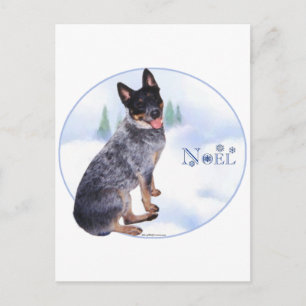 Postal Festiva Perro Boyero Australiano Noel