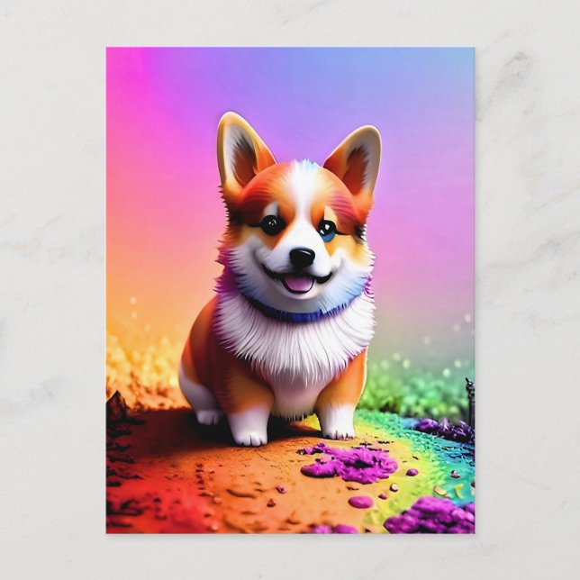 Postal Festiva Perro Corgi De Cachorro Cúpido-36475 (Anverso)