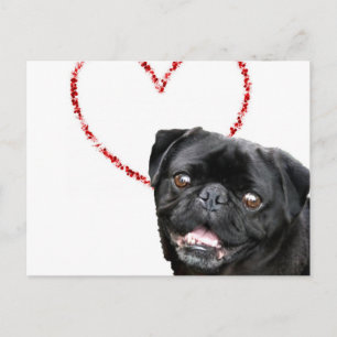 Postal Festiva Perro de cerdo de San Valentín