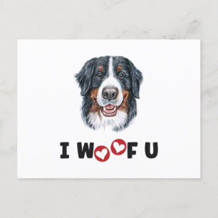 Postal Festiva Perro de montaña de Bernese te quiero