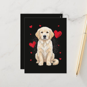 Postal Festiva Perro de raza Golden Retriever crema inglés lindo