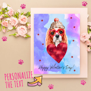 Postal Festiva Perro de regalo del El día de San Valentín español