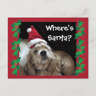 Postal Festiva Perro de Santa Chance