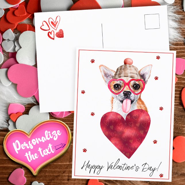 Postal Festiva Perro Enamorado San Valentín Regalo Chihuahua (Subido por el creador)