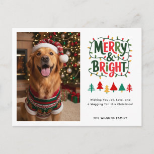 Postal Festiva Perro Golden Retriever Foto Personalizada Alegre y