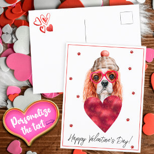 Postal Festiva Perro Lover Valentine Gift Cavalier King Spaniel
