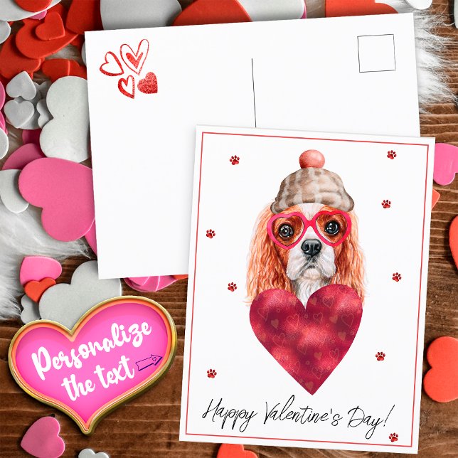 Postal Festiva Perro Lover Valentine Gift Cavalier King Spaniel (Subido por el creador)