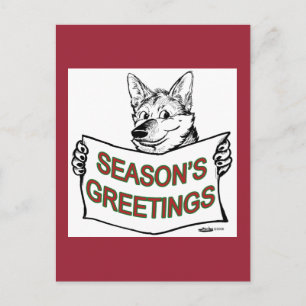 Postal Festiva Perro navidades: ¡Saludos de temporada!