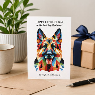 Postal Festiva Perro Pastor Alemán Día del Padre Personalizado