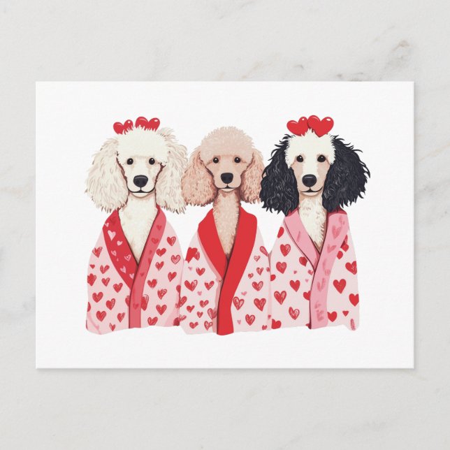Postal Festiva Perros de cangrejo estándar día de San Valentín (Anverso)