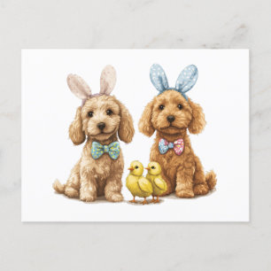 Postal Festiva Perros de Easter Goldendoodle