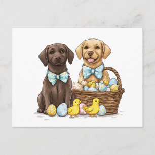 Postal Festiva Perros Labrador Retriever de Pascua