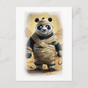 Postal Festiva Personaje de película de acción parodia de Panda d