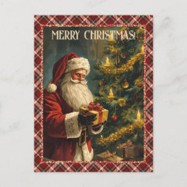 Postal Festiva Personalised Photo Vintage Christmas Santa Classic
