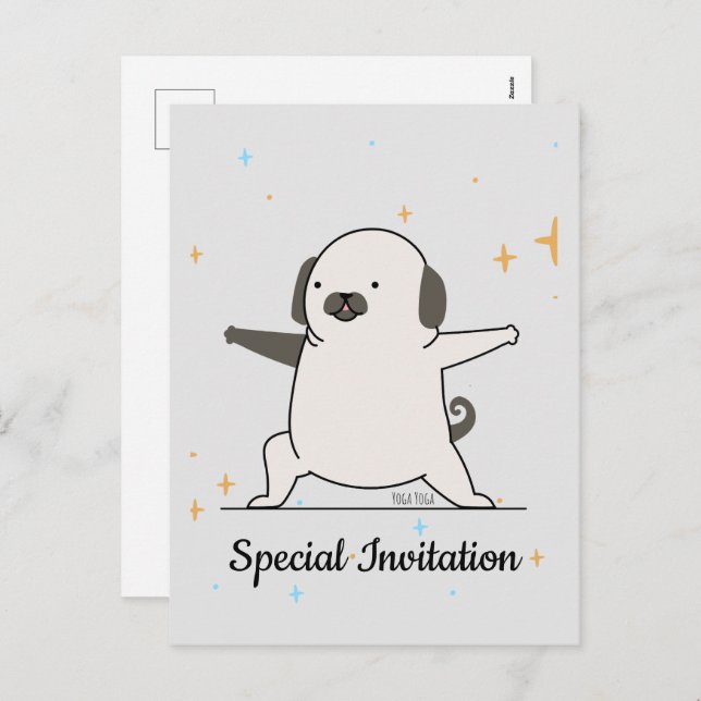 Postal Festiva Personaliza al perro yoga lindo para el amante del (Anverso / Reverso)