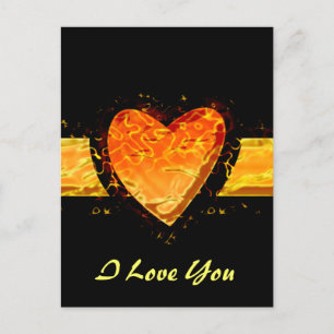 Postal Festiva Personaliza Corazón Naranja Elegante Día de San Va