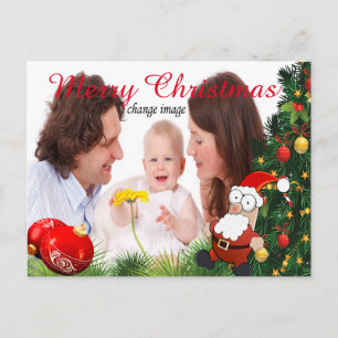 Postal Festiva Personaliza la imagen de la foto con santa gracios