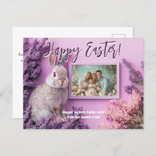 Postal Festiva 🐰 🥚 Personalizable Bunny Bliss & Lilac Lovelines