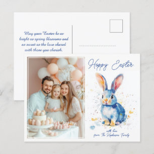 Postal Festiva Personalizable 🐇 Bunny Bliss Saludos de Pascua
