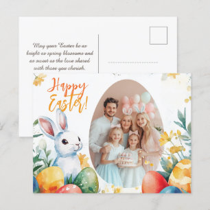 Postal Festiva Personalizable 🐇 Bunny & Egg-stravaganza