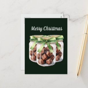 Postal Festiva Personalizable de chocolate de Navidades festivos