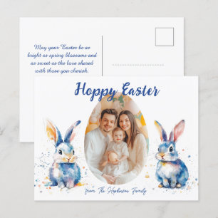 Postal Festiva Personalizable 🐇 Deslumbramiento de Conejo de Pas