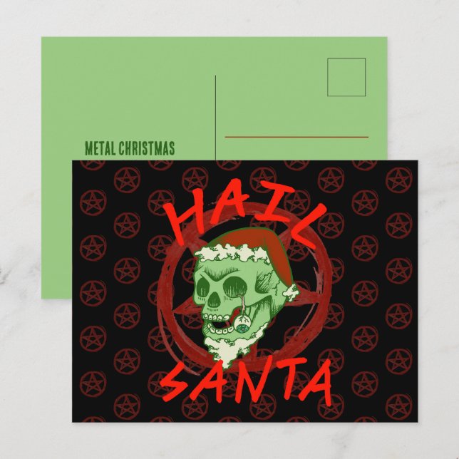 Postal Festiva Personalizable Hail Santa Zombie Halloween (Anverso / Reverso)