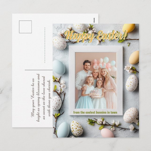 Postal Festiva Personalizable 🐇 Huevo citando la instantánea de  (Anverso / Reverso)