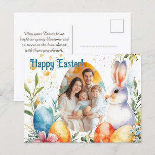 Postal Festiva Personalizable 🐇 Huevo Marco de Pascua