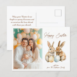 Postal Festiva Personalizable 🐇 Huevo-stra Cute agitada Pascua
