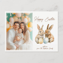 Postal Festiva Personalizable 🐇 Huevo-stra Cute agitada Pascua