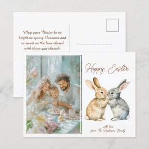 Postal Festiva Personalizable 🐇 Huevo-stra Cute agitada Pascua