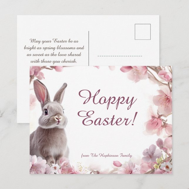 Postal Festiva Personalizable 🐇 la agitada Semana Santa (Anverso / Reverso)