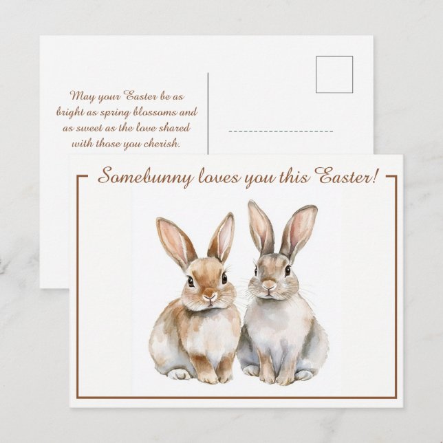 Postal Festiva Personalizable 🐇 la agitada Semana Santa (Anverso / Reverso)