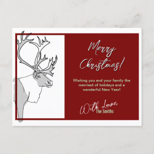 Postal Festiva Personalizable navideño de renos y moras
