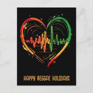 Postal Festiva Personalizable Reggae Heart Beat
