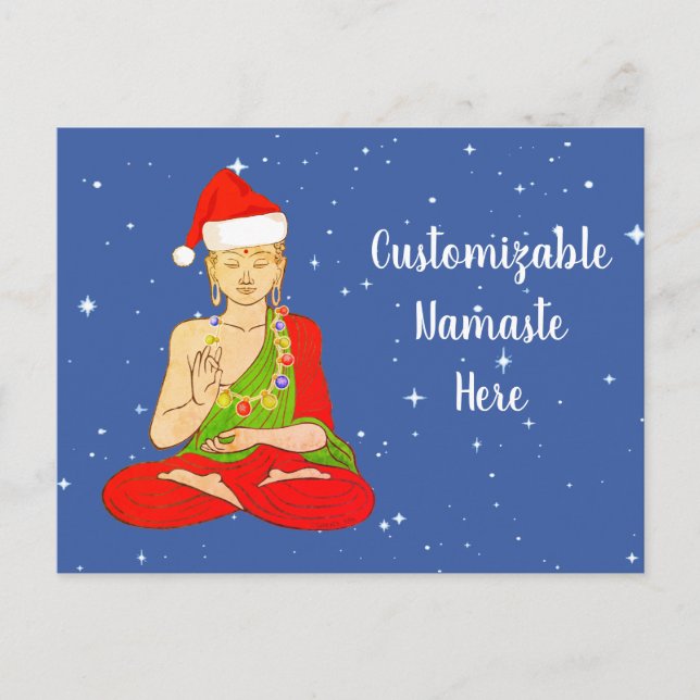 Postal Festiva Personalizable Santa Buddha Namaste (Anverso)